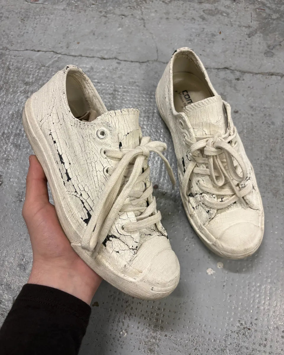 2012 Maison Margiela Converse White Painted Sneakers pUBQYKp 0