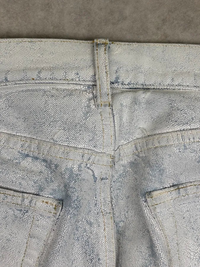 AW2022 Maison Margiela White Painted Cracked Denim Jeans MaGRMle 9