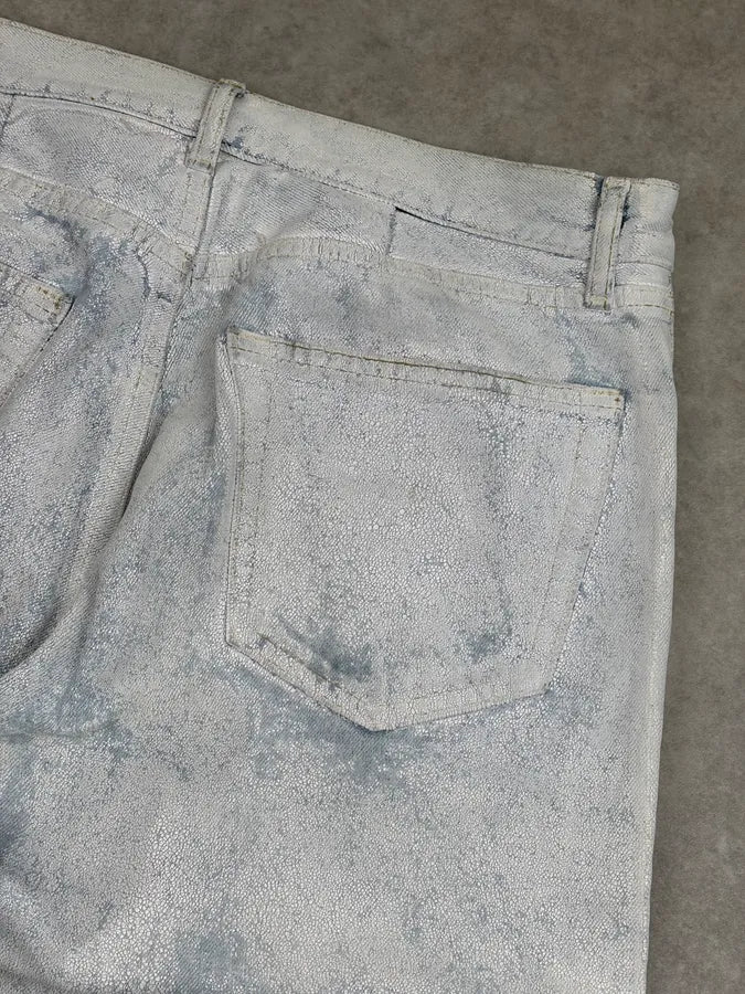 AW2022 Maison Margiela White Painted Cracked Denim Jeans MaGRMle 8