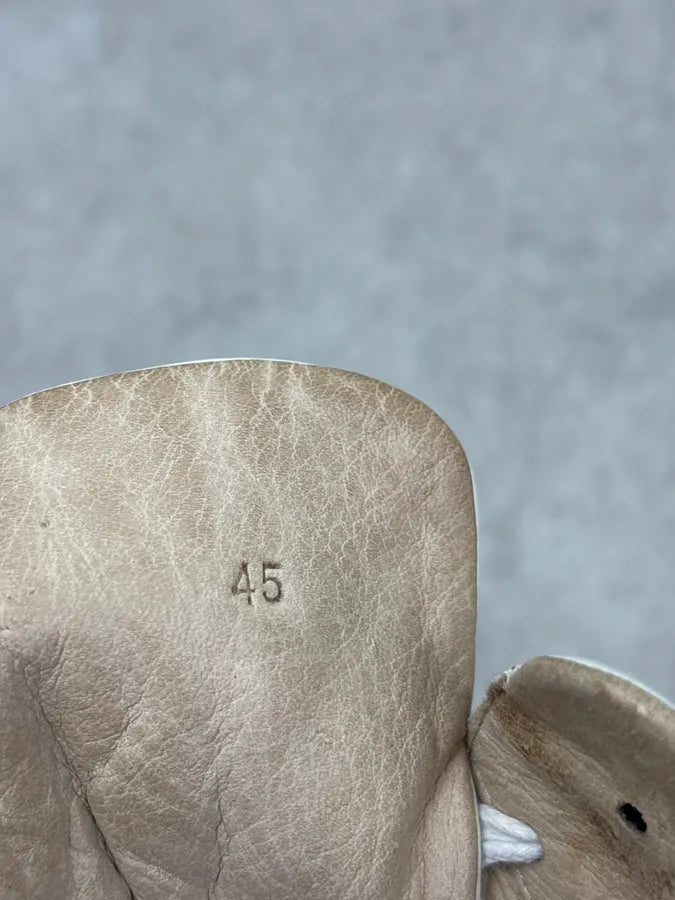 AW2014 Maison Margiela Cream Leather High Sneakers nGDAlsD 9
