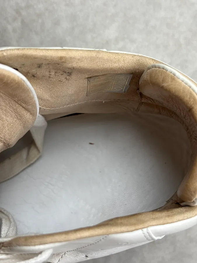 AW2014 Maison Margiela Cream Leather High Sneakers nGDAlsD 8