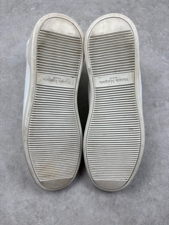 AW2014 Maison Margiela Cream Leather High Sneakers nGDAlsD 7