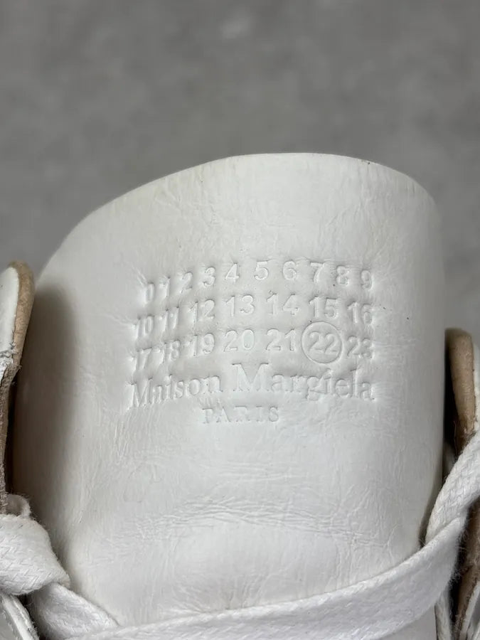 AW2014 Maison Margiela Cream Leather High Sneakers nGDAlsD 10