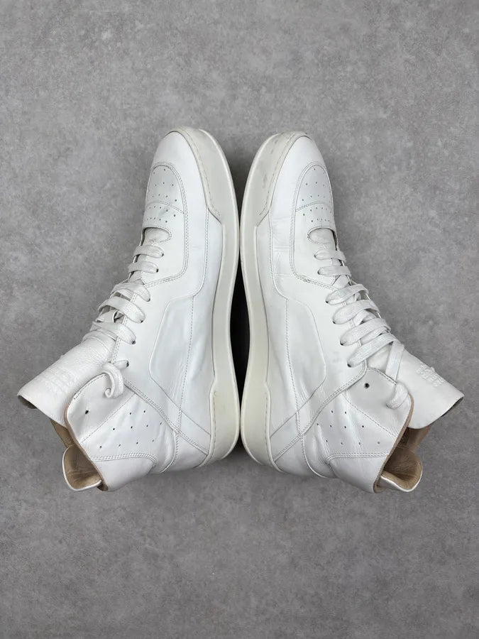 AW2014 Maison Margiela Cream Leather High Sneakers nGDAlsD 5