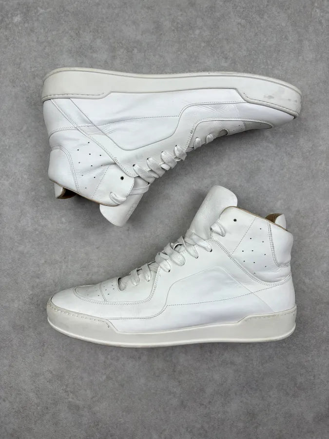 AW2014 Maison Margiela Cream Leather High Sneakers nGDAlsD 3