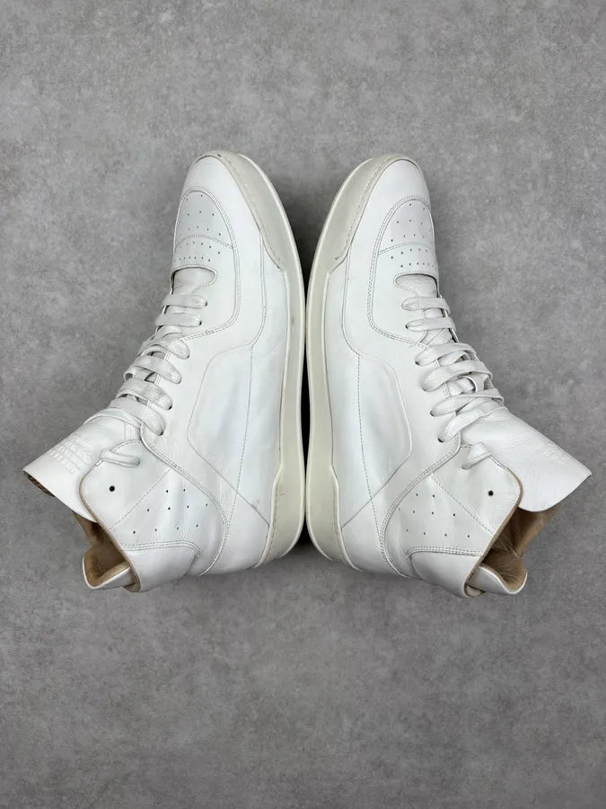 AW2014 Maison Margiela Cream Leather High Sneakers nGDAlsD 4
