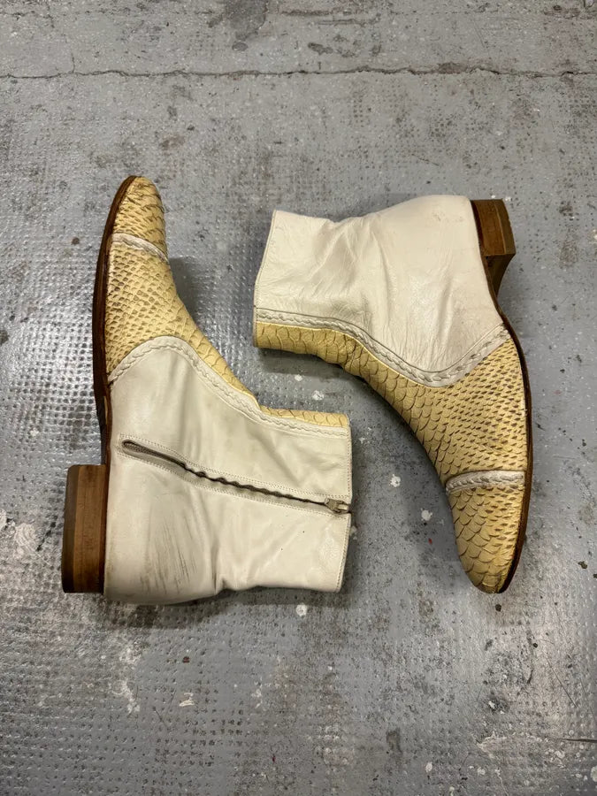 Maison Margiela Creamy Python Leather Boots wMjVMSy 2