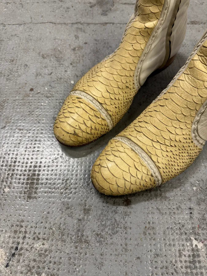 Maison Margiela Creamy Python Leather Boots wMjVMSy 4