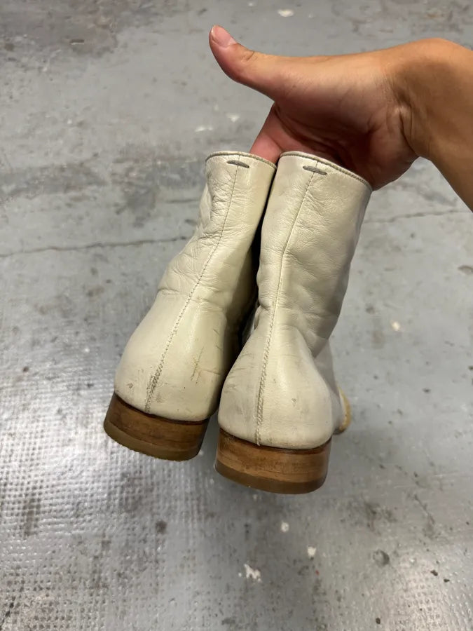 Maison Margiela Creamy Python Leather Boots wMjVMSy 5