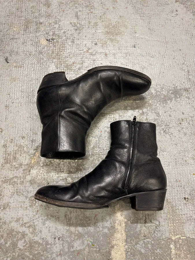 Maison Margiela Cuba Tuxedo Formal Evening Black Leather Boots  SWNyyYy 1