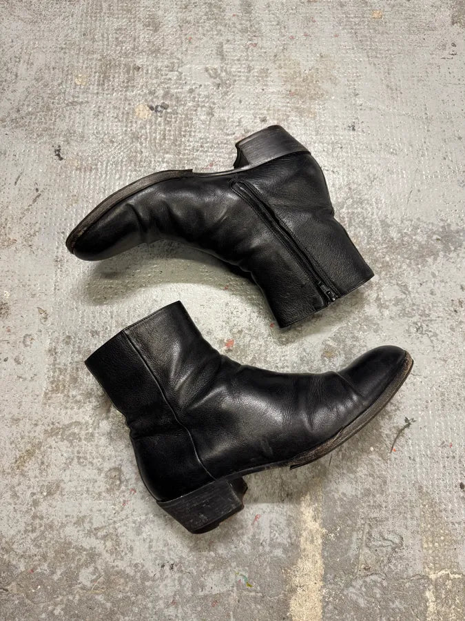 Maison Margiela Cuba Tuxedo Formal Evening Black Leather Boots  SWNyyYy 2