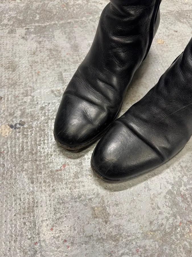 Maison Margiela Cuba Tuxedo Formal Evening Black Leather Boots  SWNyyYy 4