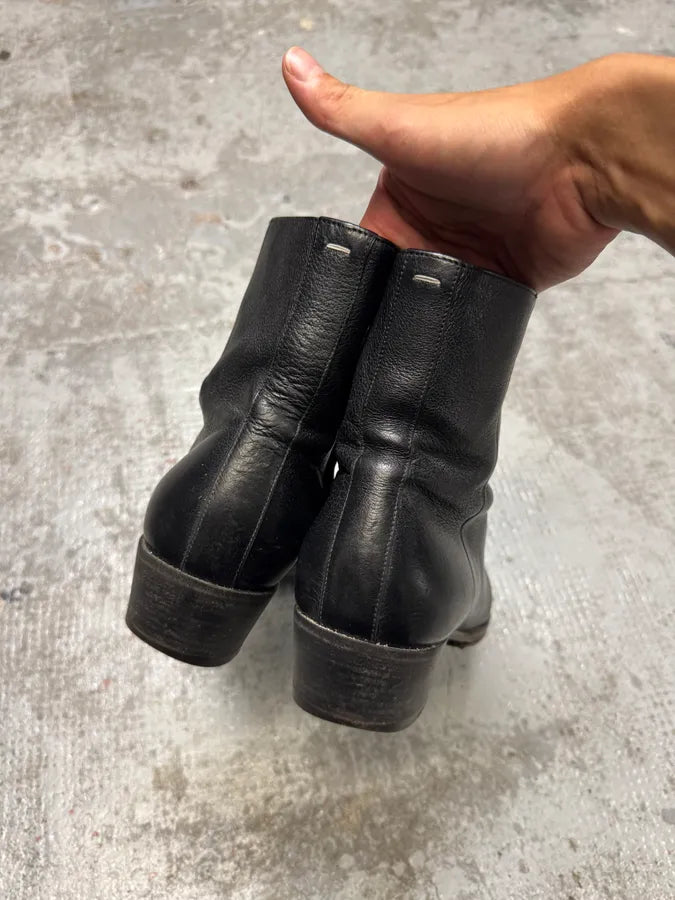 Maison Margiela Cuba Tuxedo Formal Evening Black Leather Boots  SWNyyYy 5