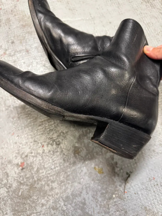 Maison Margiela Cuba Tuxedo Formal Evening Black Leather Boots  SWNyyYy 7