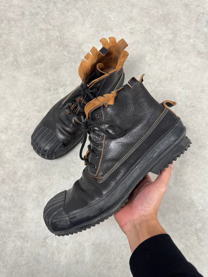 Maison Margiela Cut Black Leather Boots HjiolTn 0