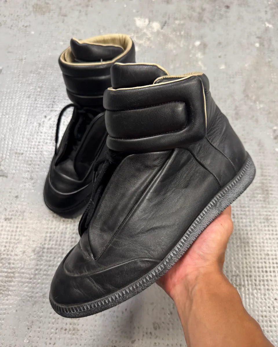 Maison Margiela Future Black Leather High Sneakers aZhiEXG 0