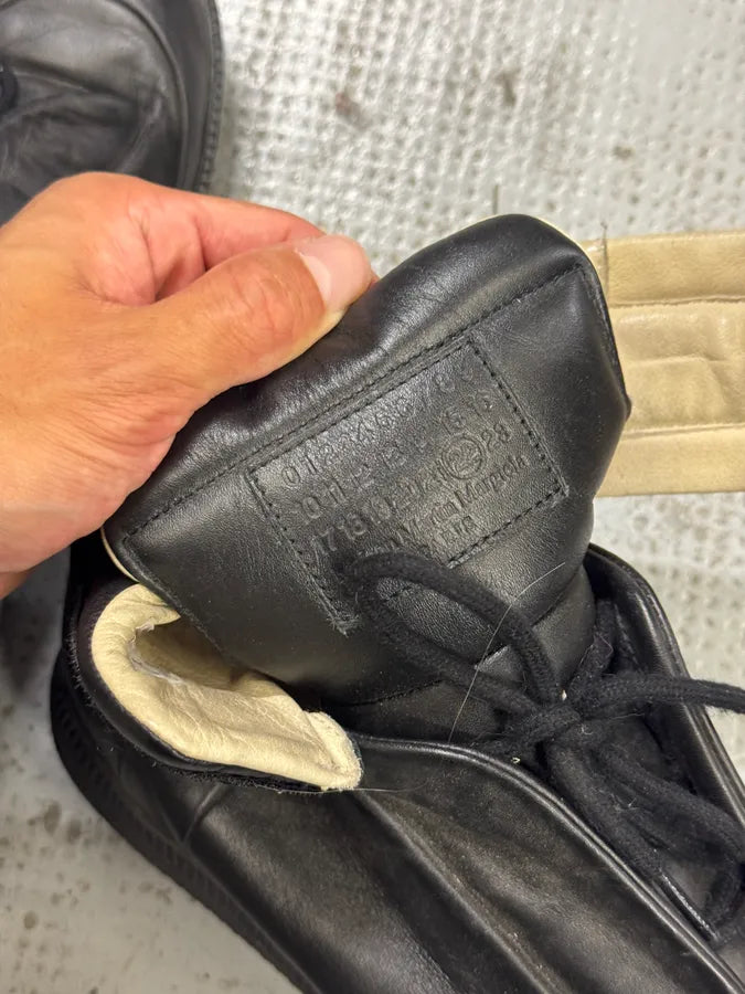 Maison Margiela Future Black Leather High Sneakers aZhiEXG 4
