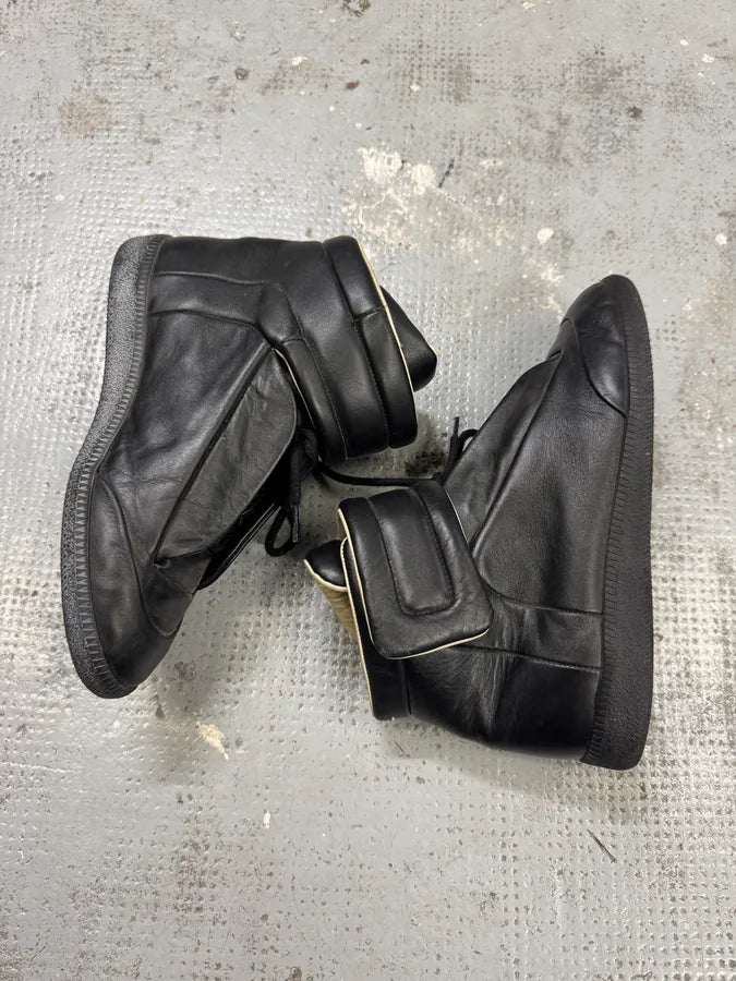 Maison Margiela Future Black Leather High Sneakers aZhiEXG 5