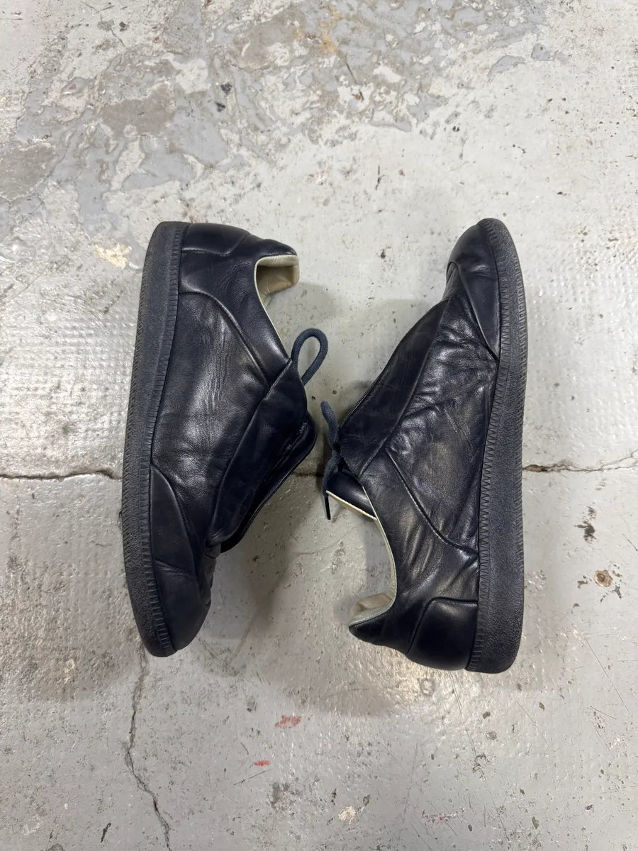 Maison Margiela Future Black Leather Low Sneakers KMEDgDu 2