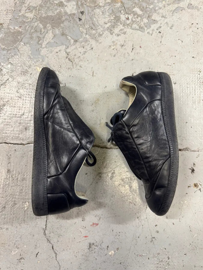 Maison Margiela Future Black Leather Low Sneakers KMEDgDu 7