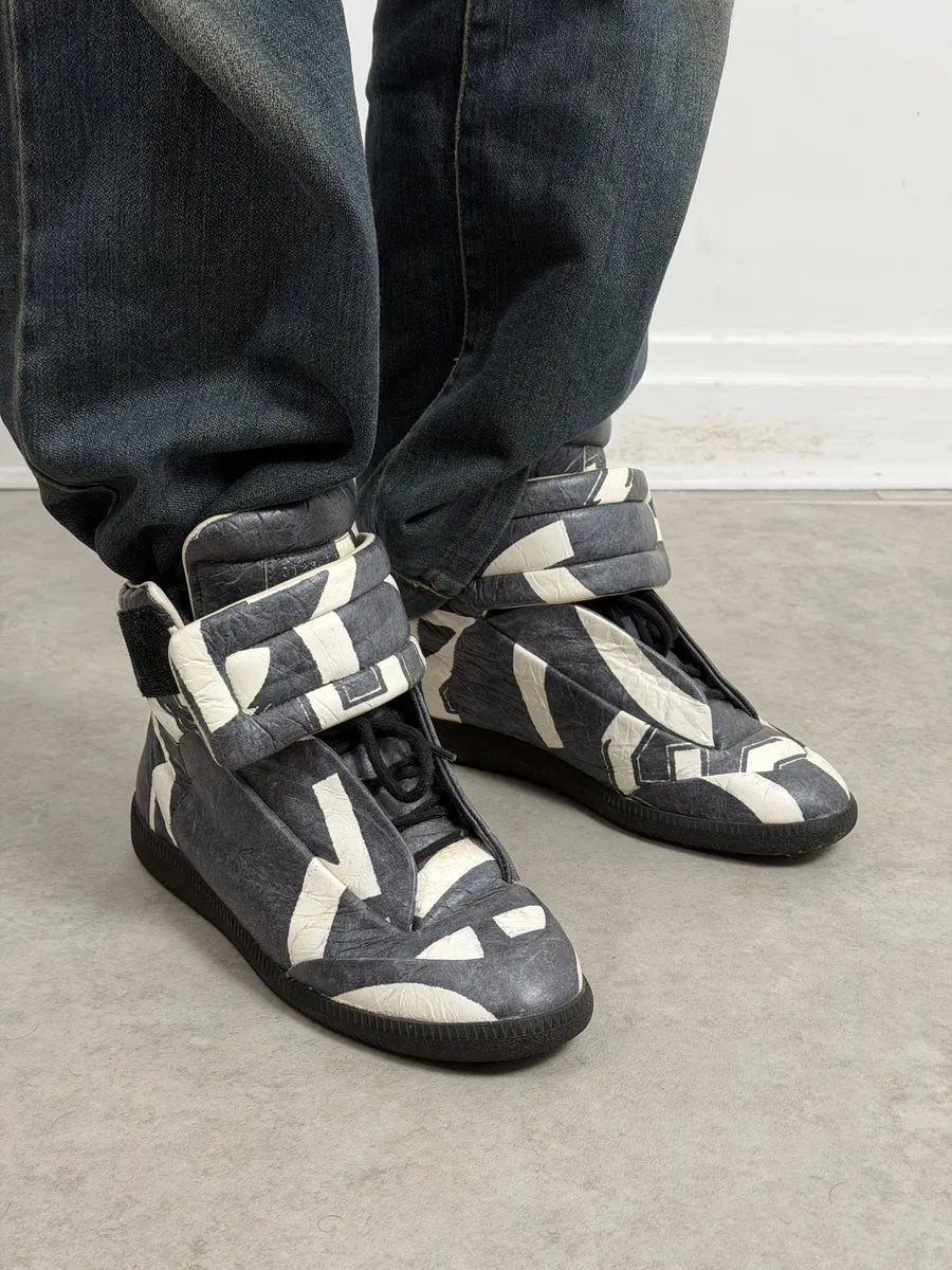 Maison Margiela Future Black White Geometrical High Sneakers AcuGAAl 1