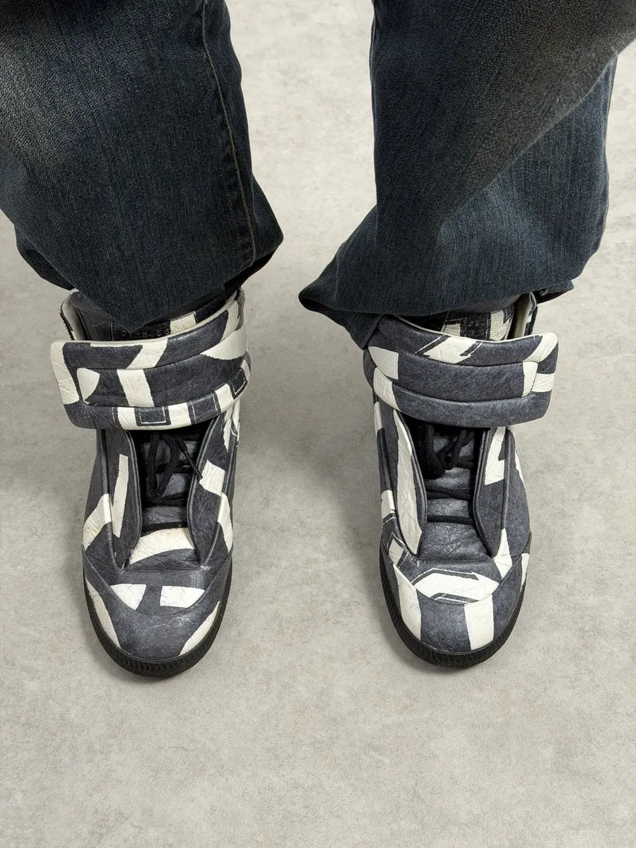 Maison Margiela Future Black White Geometrical High Sneakers AcuGAAl 2