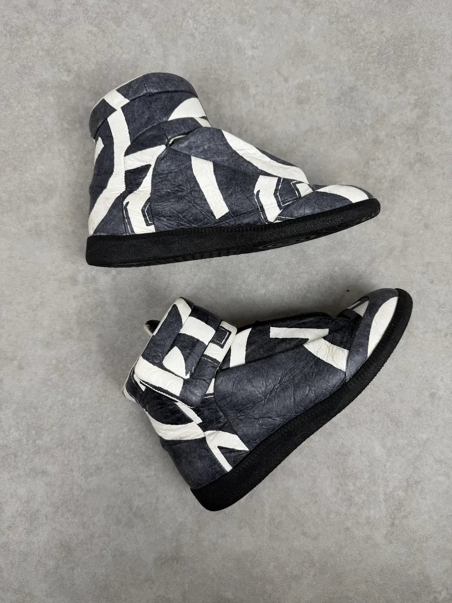 Maison Margiela Future Black White Geometrical High Sneakers AcuGAAl 4