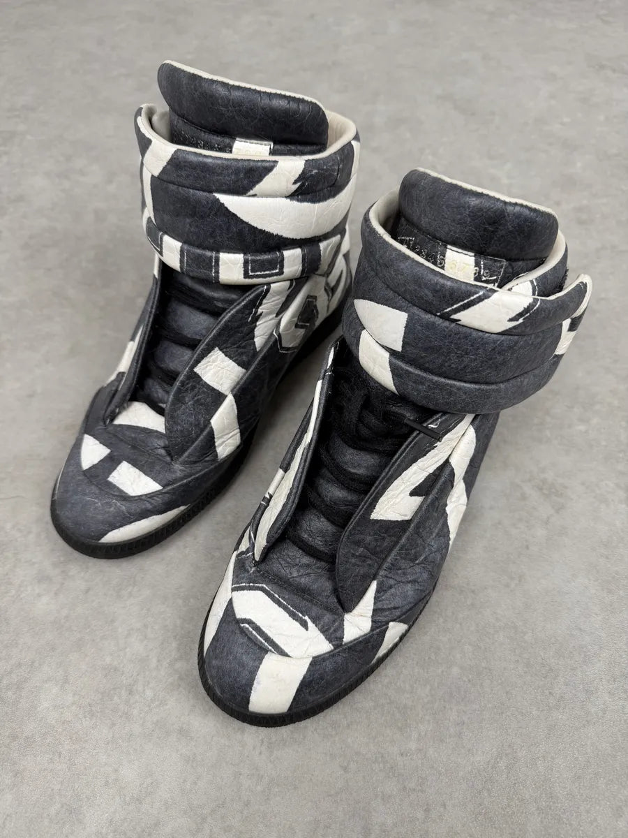 Maison Margiela Future Black White Geometrical High Sneakers AcuGAAl 5