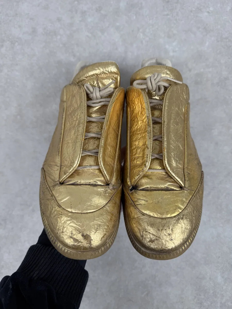 Maison Margiela Future Gold Patina Leather Sneakers xZZgGuj 4