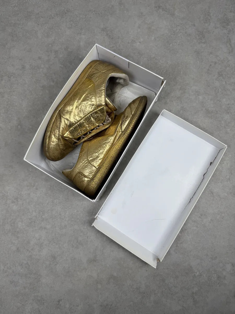 Maison Margiela Future Gold Patina Leather Sneakers xZZgGuj 6