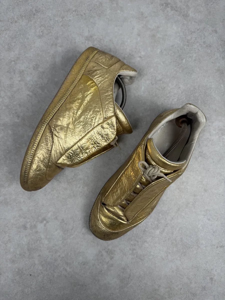 Maison Margiela Future Gold Patina Leather Sneakers xZZgGuj 8