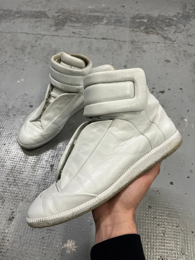 Maison Margiela Future White Leather High-Top Sneakers QYqdkcE 0