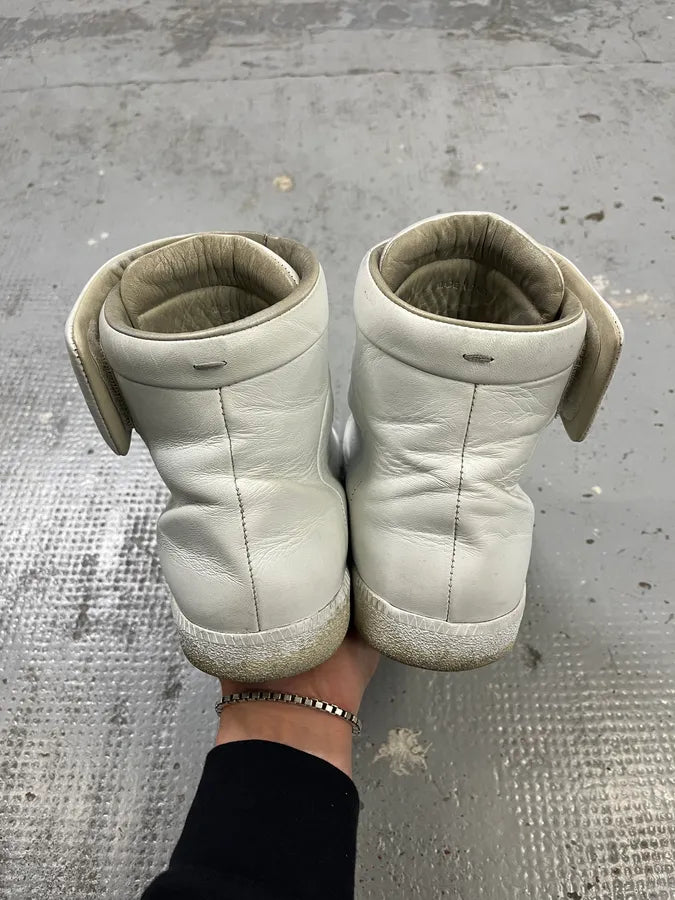 Maison Margiela Future White Leather High-Top Sneakers QYqdkcE 4
