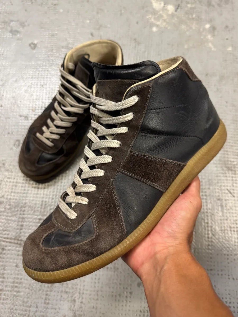Maison Margiela Gats High Brown Leather Sneakers KXJdagp 0