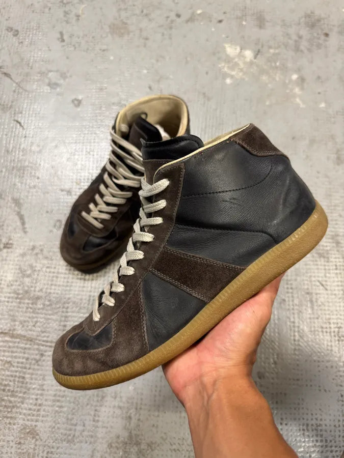Maison Margiela Gats High Brown Leather Sneakers KXJdagp 1