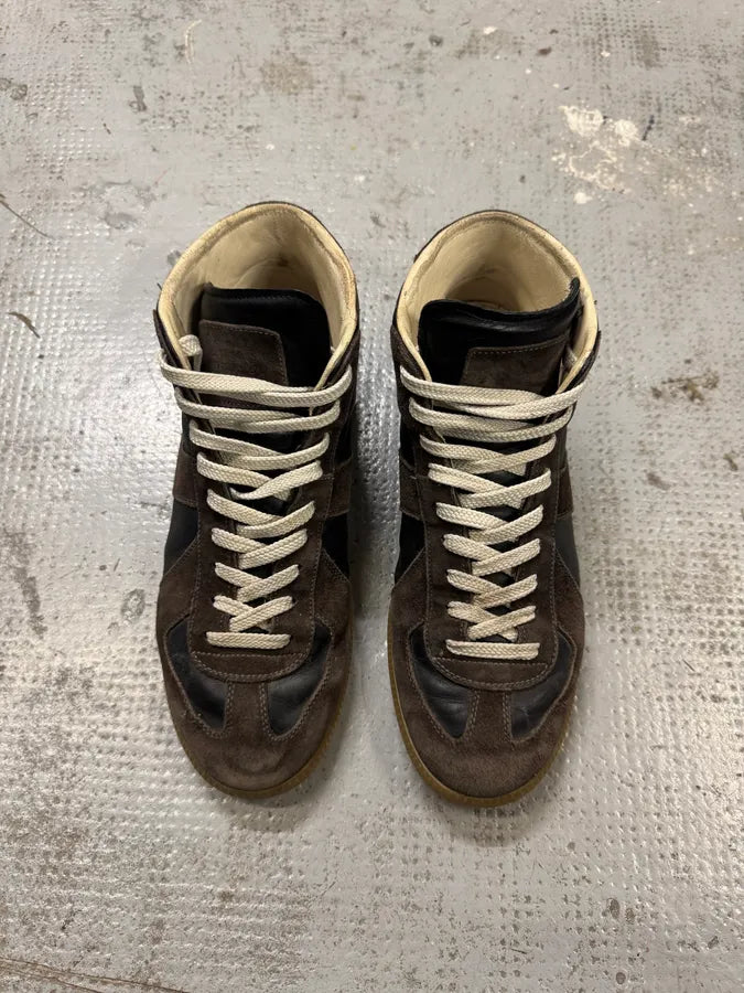 Maison Margiela Gats High Brown Leather Sneakers KXJdagp 3
