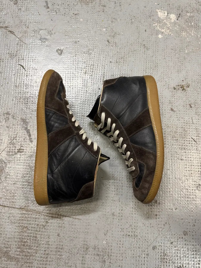 Maison Margiela Gats High Brown Leather Sneakers KXJdagp 6