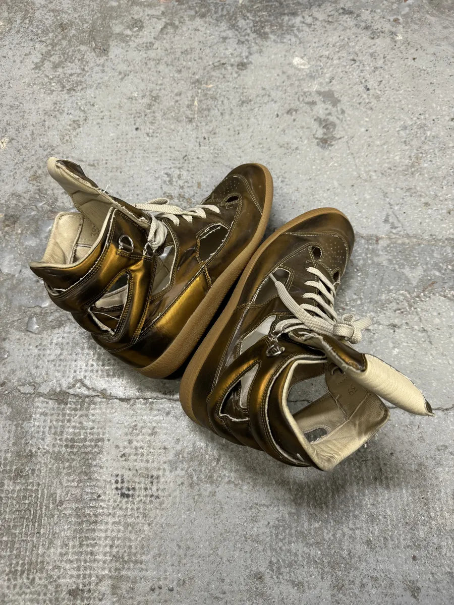 Maison Margiela Gold Holes High Shoes RCmFAIy 7