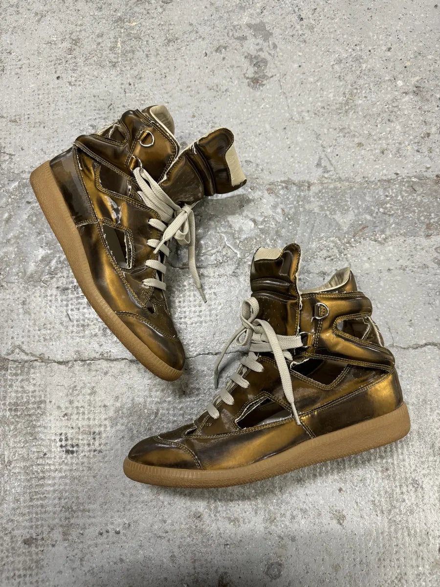 Maison Margiela Gold Holes High Shoes RCmFAIy 9