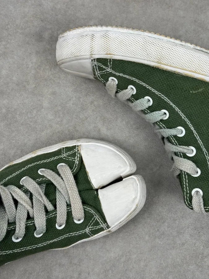 Maison Margiela Green Canvas Tabi Split Toe Sneakers PFPDDQD 7