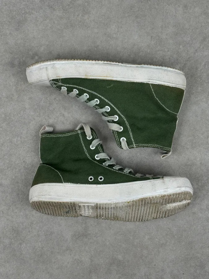 Maison Margiela Green Canvas Tabi Split Toe Sneakers PFPDDQD 5