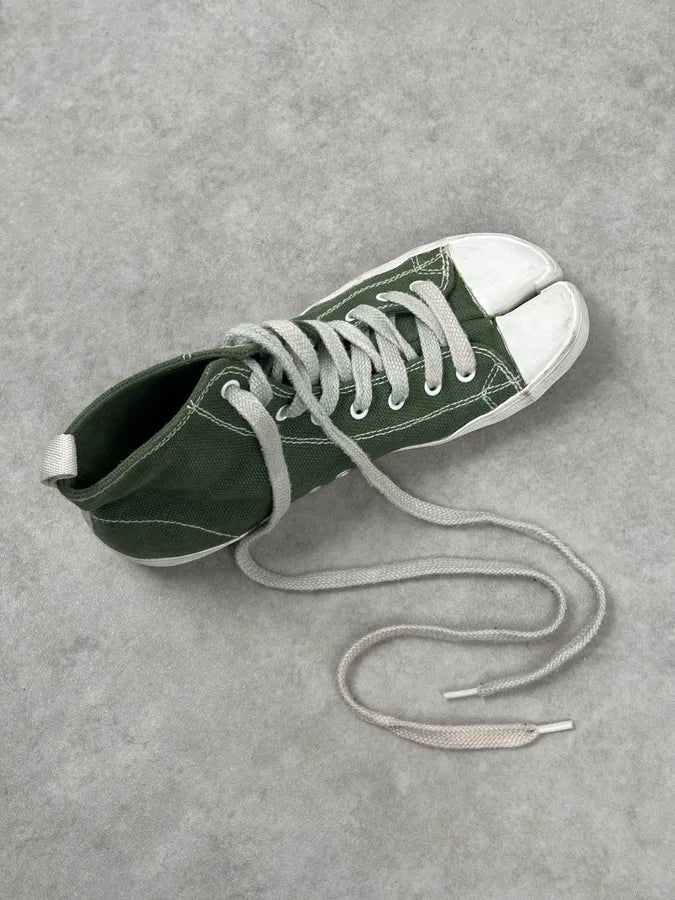 Maison Margiela Green Canvas Tabi Split Toe Sneakers PFPDDQD 9