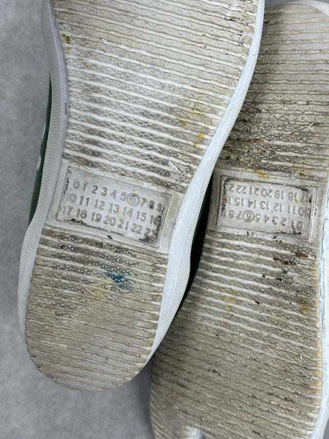 Maison Margiela Green Canvas Tabi Split Toe Sneakers PFPDDQD 13