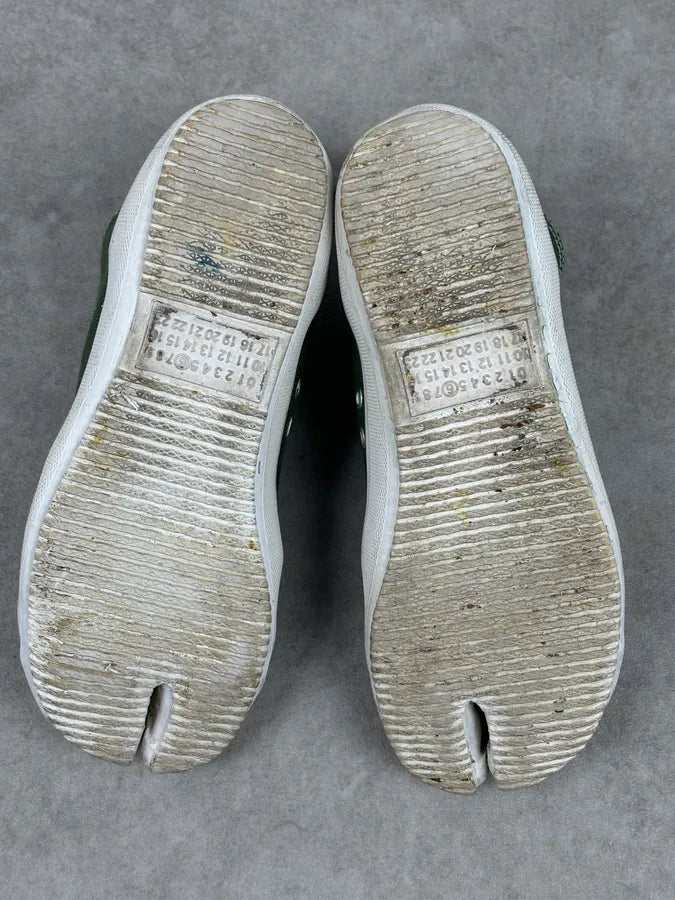 Maison Margiela Green Canvas Tabi Split Toe Sneakers PFPDDQD 14