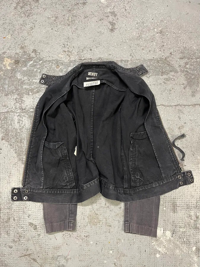 Maison Margiela Grey Avant-Garde Biker Jacket (XS/S) QBNDgHA 5