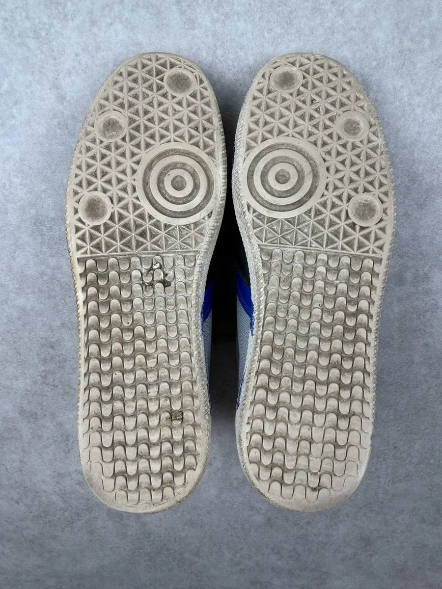 Maison Margiela Grey Canvas Blue Painted Low Sneakers GPGUQuS 6