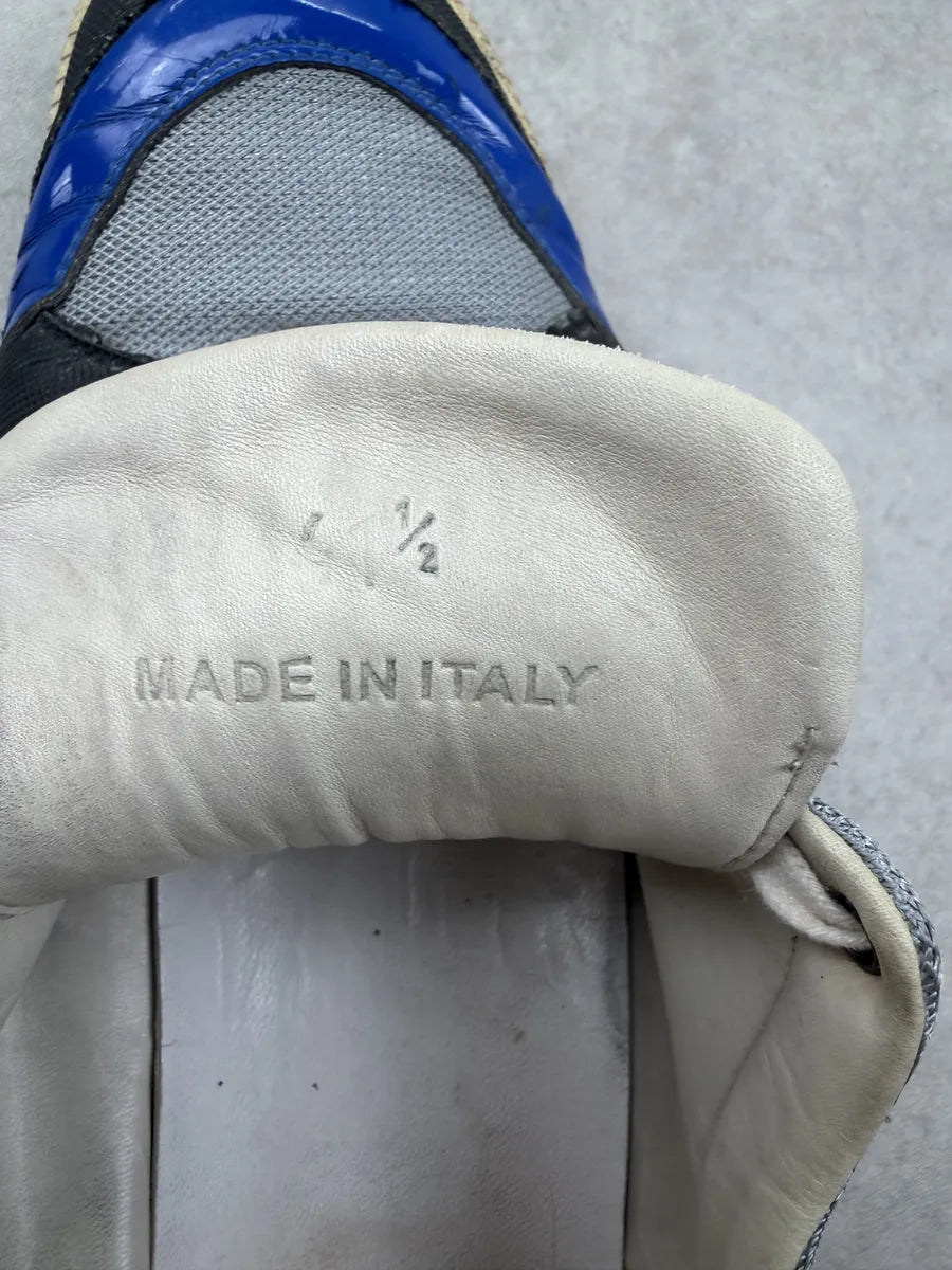 Maison Margiela Grey Canvas Blue Painted Low Sneakers GPGUQuS 8