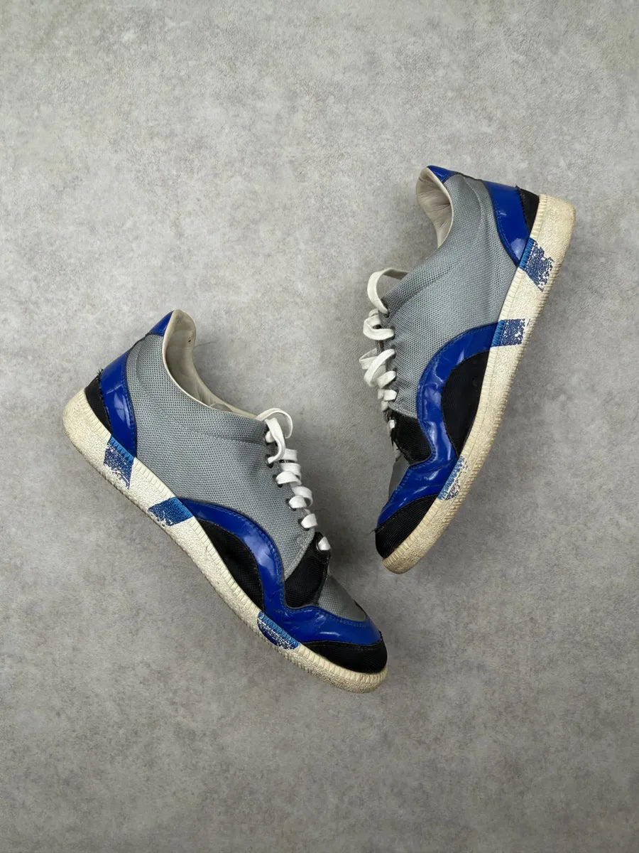 Maison Margiela Grey Canvas Blue Painted Low Sneakers GPGUQuS 2