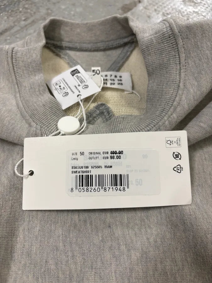 SS2023 Maison Margiela Grey Minimalist Crewneck Sweater QfnKgpm 10