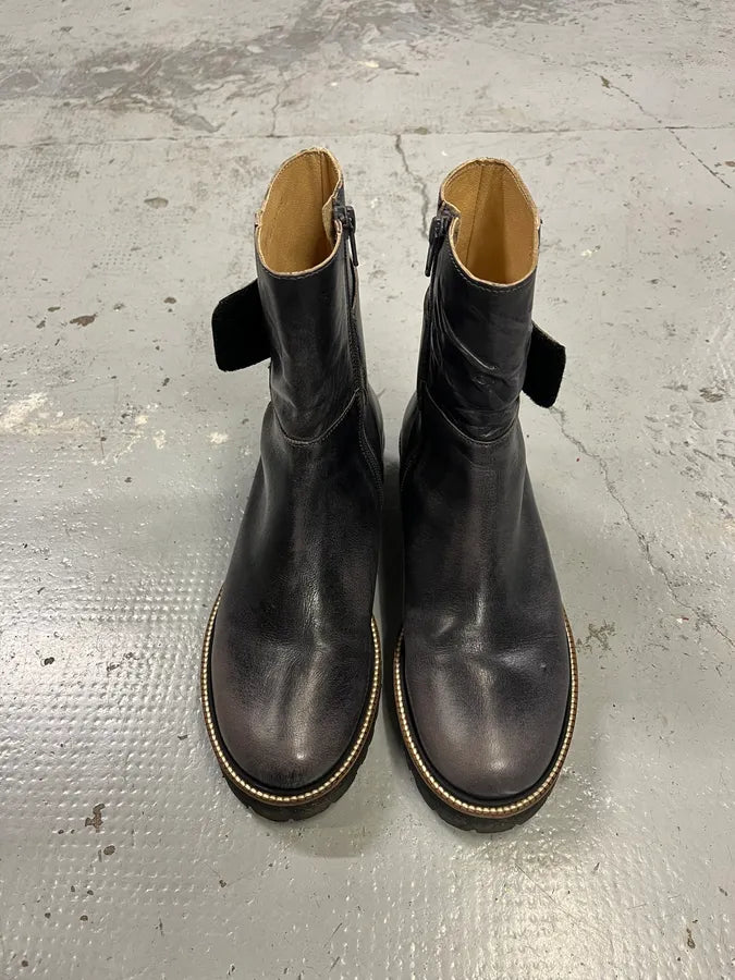 Maison Margiela Grey Eroded Ankle Leather Boots VjUjeRb 3